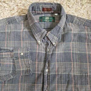 Orvis Plaid Men Sz L‎ USA Oxford Long Sleeve Button Up Shirt